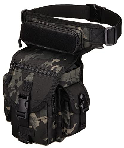 Wasserabweisend Taktische Gürteltasche mit Mehreren Taschen, Militärische Bauchtasche mit Großem Fassungsvermögen für Wandern, Hundespaziergänge, Reisen und Outdoor-Aktivitäten(Nacht Tarnung)