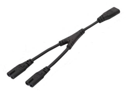 IEC 320 C8 to Dual C7 Y Splitter AC Power Cable,IEC Male to 2 Female Converter Cable