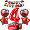 Cars Deko Geburtstag 4 Jahre, Auto Geburtstagsparty Deko, Geburtstagsdeko Auto Jungen, Auto Luftballon 4 Jahre Folienballon Cars Happy Birthday Banner für Kinder Geburtstag Party Dekoration