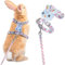 Kaninchen Katzen Geschirr mit Leine,Verstellbarer Kaninchenleine Katzenleine Hasenleine Zwergkaninchen mit Geschirr für Katzen,Softgeschirr Kaninchengeschirr Katzen und Leine für Hasen Kleintiere