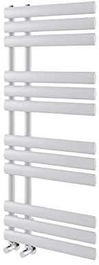 Go Bathrooms White Towel Radiator 1130 x 500 Heated Towel Rail Vertical Designer Bathroom Radiator Heated Ladder Rail Central Heating