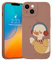 JOYLAND Qiusuo Cute Funny Duck Phone Case for iPhone 12/12 Pro, New Full Cover Camera Protection Case, Slim Fit Soft Material Anti-Drop Matching Case for Girls and Boys, 4.7 Inch Brown