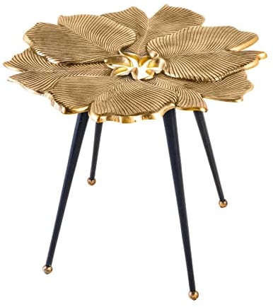 riess-ambiente.de Dekorativer Beistelltisch Ginkgo Leafs 55cm Gold Handmade Metall