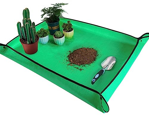 39.5 x 31.5 Large Repotting Mat for Indoor Plants Transplanting Control Mess Table Top Gardener Portable Potting Tray Succulent Potting Garden Mat Gardening Gifts for Women Plant Lady Gifts