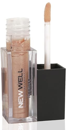 NEWWELL Shiny Lipgloss Glänzend - 24 Stunden Halt - für voller wirkende Lippen - Feuchtigkeitsspendend -Vegan - FARBE: Hellbraun - 03