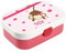 CreaDesign, Brotdose Kinder mit Fächern personalisiert Lunchbox Rosa mit Bento Einsatz, Brotbox mit Unterteilung Affe rosa
