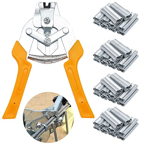 Kit de Pinces à Anneaux de Porc Avec 2400 M Agrafe, Outil à Main en Acier Inoxydable Pince Pour Grillage Pour RéParation Ou L'Installation de Cages Pour Animaux Compagnie,Poulaillers,Cages D'Oiseaux