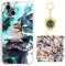 Staremeplz Compatible with iPhone 12 Mini Case Genshin Impact Xiao Anime Game Design [With Vision Keychain and 50pcs Stickers] Cartoon Transparent Soft Silicona Case for iPhone 12 Mini