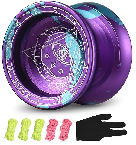 doorslay Nicht reagierendes Yoyo Professionelles Competitive Aluminiumlegierung Yoyo Ball für Kinder Geschenk,Anfänger,fortgeschrittene Yoyo Spieler mit 5 Saiten & Handschuhen