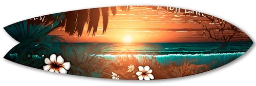 DECLINA, Surfbrett, dekorativ, Wanddekoration, Surfdeko, Alu-Dibond, Deko-Board, Art Surfen, Wanddekoration, inspiriert vom Ozean, 100 x 30 cm