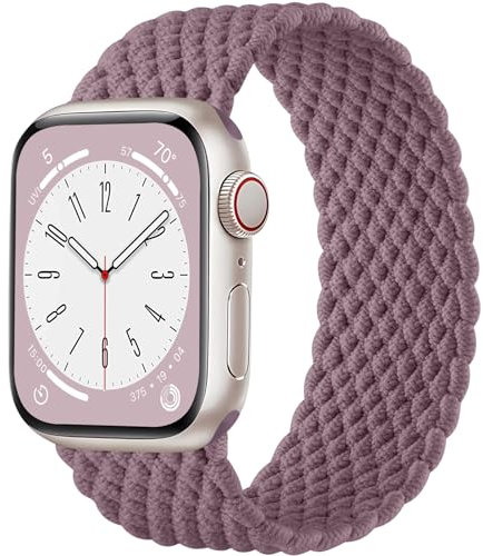 Zedoli Correa trenzada Solo Loop compatible con correas de Apple Watch de 1.575 pulgadas, 1.614 pulgadas, 1.496 pulgadas, para mujeres y hombres, correa elástica de nailon tejido suave para iWatch