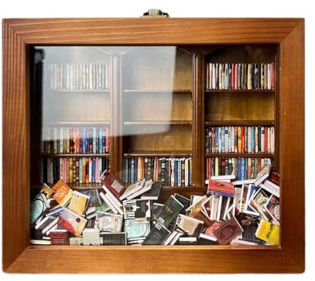 Angst Bücherregal, Hölzerne Bücherregal Display Rahmen, Miniatur Buch Match Boxen Vitrine Schrank, Shake Away Ihre Angst, Stress Reliever, Geschenke Für Buch Liebhaber