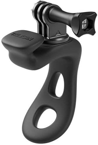 TELESIN Multifunctional Strong Flexible Wrap Around Silicone Bike Handlebar Ring Mount For GoPro, Insta360, DJI And Other Action Cameras (Black)