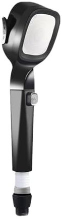 4-Mode Handheld Pressurized Shower Head with Pause Switch, Shower Head High Pressure, Handheld Powerful Flow Shower Heads, Adjustable SPA Shower Head (Black)