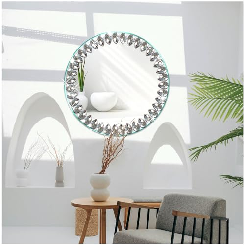 JMITHA Spiegel Rund Runder Spiegel 25cm Rund Wandspiegel Dekorative Wandspiegel HD Glas Flurspiegel Wohnzimmer Schminkspiegel für Badezimmer Schlafzimmer