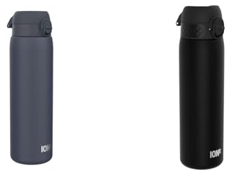 Ion8 1 Liter Edelstahl Trinkflasche, Auslaufsicher, Einhandöffnung & Trinkflasche, 500 ml, Auslaufsicher, Einhandöffnung