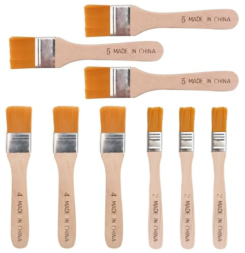 9 PCS Pinceau Peinture,Pinceau Peinture Mur,Pinceau Lasure Bois Exterieur,Pinceau Vernis,Lot Pinceaux Peinture,Brosse Peinture,pour la Peinture,Le Bricolage,Le Nettoyage de la Poussière(15/25/30mm)