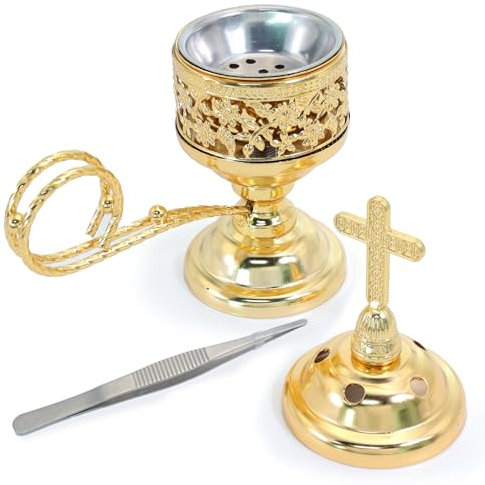 BEYLAB Quemador de incienso, soporte de incienso de carbón, ideal para aromaterapia, yoga, spa, hogar e iglesia cristiana