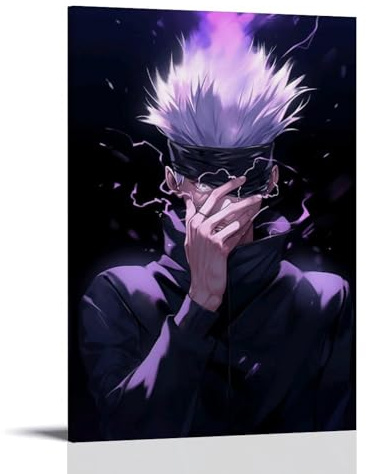 LaFegoude Jujutsu Kaisen Satoru Gojo Poster Dekorative Malerei Leinwand Wandkunst Wohnzimmer Poster Schlafzimmer Malerei,Wandkunst Bilddruck Moderne Familienzimmer Dekor 12x18inch(30x45cm)