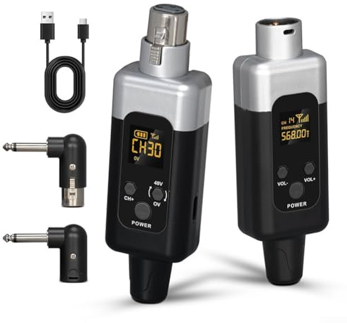 Mic Wireless Transmitter And Receiver，Wireless Microphone Transmitter Receiver，for Dynamic Microphones, Audio Mixer, DSLR Camera