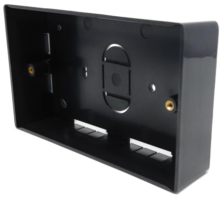 2 Gang Surface Mount Back Box Pattress, Black, 147mm x 86mm x 32mm Durable Electrical & Network Faceplate Mounting Solution (1)