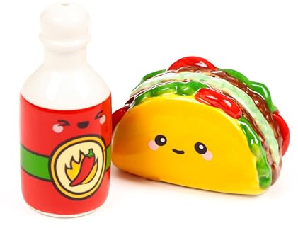 Frida the Taco & Hot Sauce Foodiemals Ceramic Salt & Pepper Set