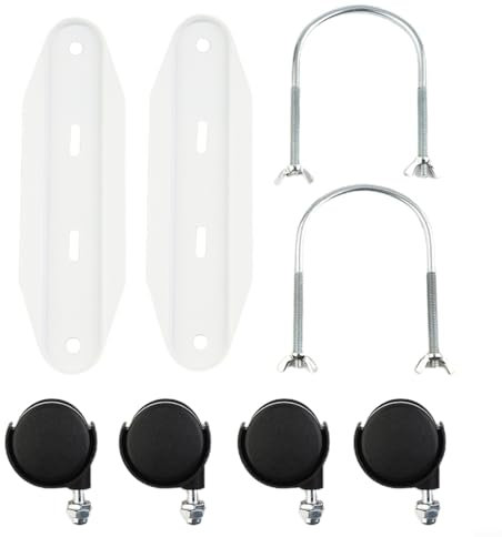Emiif Calentador eléctrico Soporte de polea móvil Calentador de pie 2 Pack Acero al carbono Ruedas giratorias de 360° Soporte de radiador (negro)