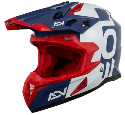 EOLE Casque Cross Advance Bleu et Rouge - Homologué ECE R 22.06 - XL (61-62cm) - Coque ABS