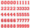 Wanmu 50pcs Iron On Numbers Patches, Red Embroidery 0-9 Applique Patches, Personalised DIY Decorative Accessories for Sew on Clothes, Handbags, Shoes, Dress, Hat, Jackets, Jeans