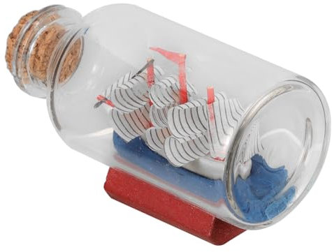 FUNNETOYU Piratenboot in Flasche Nautische Dekoration Segelboot Driftflasche Handgefertigtes Souvenir Für Tischdeko Ocean-Themen Dekorationsobjekt Als Oder Vitrine