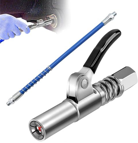 AONAYO Fettpresse Mundstück,Fettpresse Für Schmiernippel,Fettpresse,G Coupler Für Fettpresse Mit 30cm Schlauch,Schmiernippel Für Kegel-Schmiernippel Fettpresse Für Alle Arten Von Fettpressen