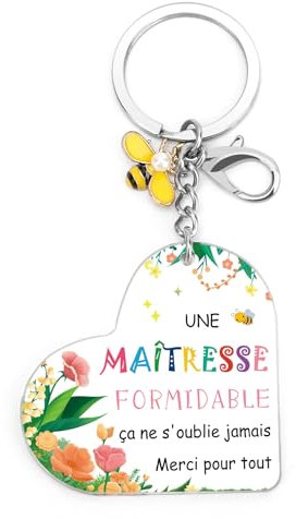 Cadeau Maitresse D'école Fin D'année Acrylique Porte Clef Cadeau Maitre D'école Merci Atsem Maitre Nounou Professeur Prof Maîtresse Cdeaux Anniversaire Noël Retraite Nouvel an Fin D'année Remerciement