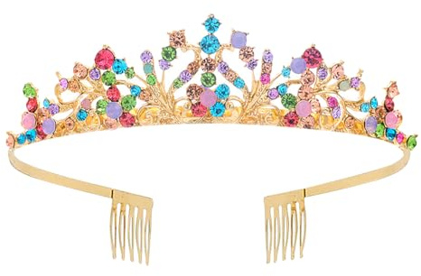 Strass-Prinzessinnen-Diadem, Kristallkrone, Stirnband mit Kamm, elegante Festzug-Tiaras, glänzend, Abschlussball, Geburtstag, Party, Krone, Brautschmuck, Hochzeit, Tiara, Kopfschmuck