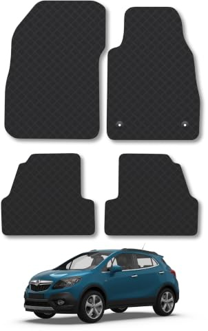 Rubber Car Mats Compatible With Vauxhall Mokka (2012-2019) Tailored Fit Car Floor Mats Set Accessory Custom Fit Anti-Slip Backing Heavy-Duty Waterproof Easy-Clean Durable All Weather Full Coverage