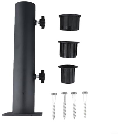 Edelstahl Sonnenschirm Standrohr mit Reduzierstück für Ring 483832mm Hülsenständer Set mit sicherem Knopf für Stabilität auf verschiedenen Oberflächen im Freien