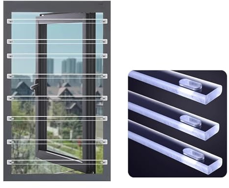 Barra di sicurezza invisibile per finestre, regolabile, per balcone e bagno, asta di ricambio per griglia da 70 cm, con accessori, maggiore sicurezza e protezione