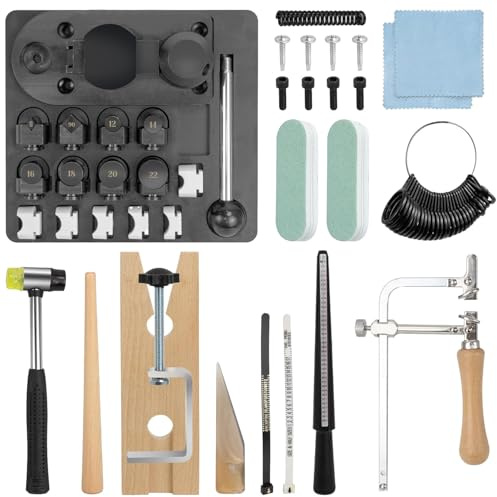 LengSuaa Ring Bender Tool, Jewelry Making Kit with Nylon Dies, Spoon Rings Maker Machine Jewelry Making Kit with Nylon Dies Earring Ring Bending Machine, Multi-Functional Jewelry Making Tools
