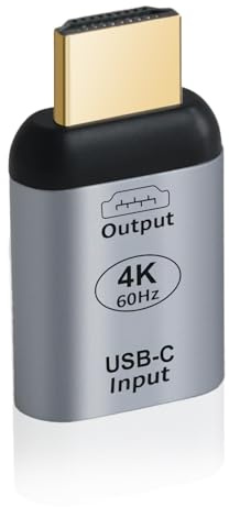 HDMI Adaptador 4K@60Hz Convertidor USB-C Tipo C Hembra a HDMI Macho, USB C Hembra (fuente) a HD-MI (pantalla), para Phone, Monitor, Tableta, Thunderbolt 3 TV, Teléfono y Portátil, Transmisión Suave