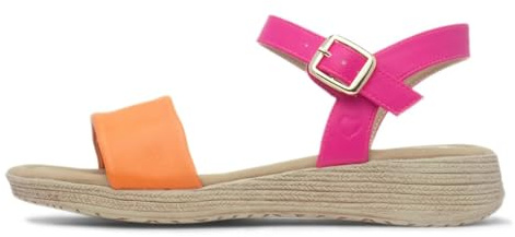 Heavenly Feet Sara Womens Orange & Fuchsia Sandal