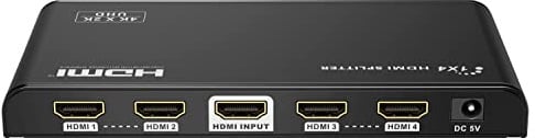 PremiumCord 4K HDMI 2.0 Splitter 1-4 Ports, Unterstützung UHD 4Kx2K / 60Hz, FULL HD, 3D, HDCP 2.2, CEC, Dolby TrueHD, Farbe Schwarz
