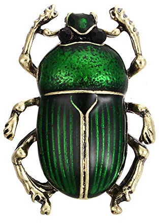 Happyhouse_pin Anstecknadel, Brosche für Damen und Herren, Vintage-Stil, Käfer, Emaille, Tier-Insekten-Brosche, Schal, Party-Schmuck, Grün