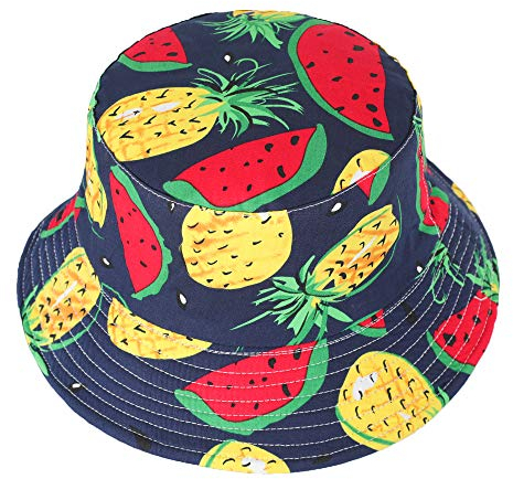 ZLYC Unisex Früchte Druck Sonnenhut Strandhut Fishermütze Outdoor-Hut, Wassermelone Kirchenschiff, Gr.- M