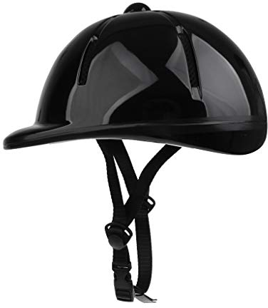 Inzopo Casco da equitazione regolabile per bambini, per sport e cavalli, nero