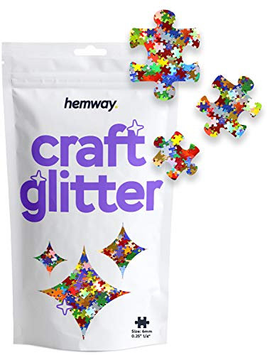 Glitzer zum Basteln Puzzle Puzzleteil Pailletten Party-Dekoration mehrfarbig für Nägel Körper Gesicht Kunsthandwerk 50 g