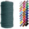 Binwat 3mm x 100m Natural Cotton Cord Yarn Macrame Rope Cord for Wall Hangings, Plant Hangers, DIY Crafts, Home Decorations, Gift Wrapping (Dark Green)
