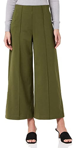 ICHI IHKATE PA7 Damen Hose Stoffhose mit Stretch weiter Schnitt mit Reißverschluss am Elastikbund, Größe:L, Farbe:Ivy Green (190512)