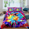 Cannabis Bettwäsche Set 155x220cm Botanisches Blatt Bettbezug Set Für Kinder Aquarell Tie Dye Betten Set Modern Boho Psychedelic Gypsy Swirl Raumdekoration 2St
