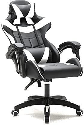 VDD Gaming Stuhl Cyclone Teenager - Bürostuhl - Racing Gaming Stuhl - Weiß Schwarz