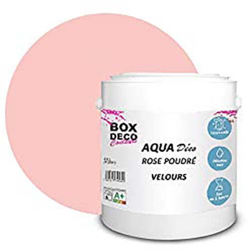 BOX DECO COULEURS Peinture murale acrylique aspect velours Aqua Déco - 2,5L, Rose Poudré