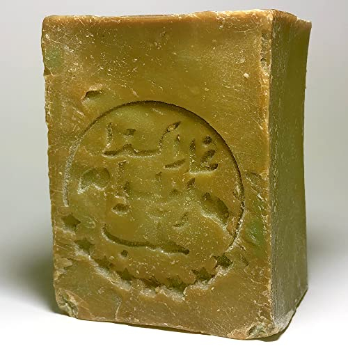 Aleppo Seife - 200 gr -% 25 Lorbeeröl,% 75 Natives Olivenöl - Natürliches Oliven- & Lorbeeröl - Nährend & Sanft für Alle Hauttypen, mit Baumwolltasche